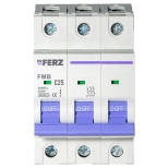 Автоматический выключатель DrFERZ FMB-C 6kA 3P 25A тип С (00087)