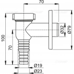 Сифон для стиральной машины наружный хромированный Alcaplast (APS1). Чехия.