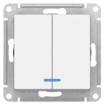 Выключатель двухкл. с подсветкой Schneider Electric AtlasDesign ATN000153. РФ.