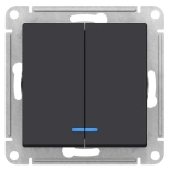 Выключатель двухкл. с подсветкой Schneider Electric AtlasDesign ATN001053. РФ.