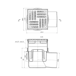 Трап для душа АНИ пласт горизонтальный регулируемый 105x105/110 (TA1612)