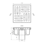 Трап для душа АНИ пласт вертикальный 105x105/50 (TA5210)