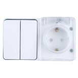 Розетка с выключателем двухкл. Schneider Electric ATN540174. IP54. РФ.