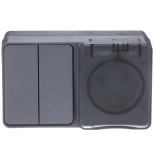 Розетка с выключателем двухкл. Schneider Electric ATN544074. IP54. РФ.