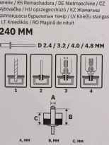 Заклепочник ВОЛАТ 240 мм. Заклепки 2,4–4,8 мм. Китай.