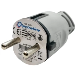 Вилка штепсельная прямая с/з 16А Electraline 55028 (серый, каучук)