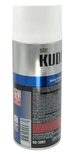 Эмаль аэрозольная термостойкая KUDO RAL 9003 (белый) 520 мл, KU-5003