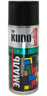 Эмаль аэрозольная универсальная KUDO RAL 9005 (черный глянцевый) 520 мл, KU-1002