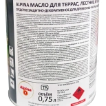 Масло для террас, лестниц и мебели Alpina (прозрачное) 0,75 л