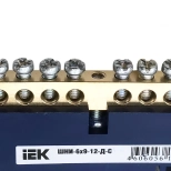 Шина N "ноль" на DIN-изол. 12 мест. ШНИ-6х9-12-Д-С IEK