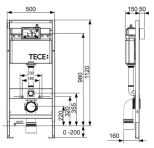 Инсталляция для унитаза TECE base 2.0 4в1 прямоугольные кнопки. 9400412. Германия.