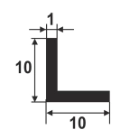 Уголок алюминиевый Profiling 10х10 черный (матовый) 3 м