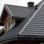 Модульная металлочерепица "Вилейская волна" 0,45 мм, RAL8017