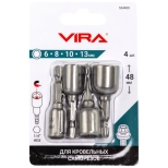Набор бит для кровельных саморезов  4 шт. VIRA. 554400.