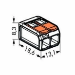 Клемма строительно-монтажная многоразовая. Wago 221-412. 2 отверстия. Германия.