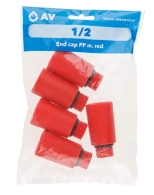 Заглушка ПП 1/2" НР красная AV Engineering (5 шт, инд. уп.)