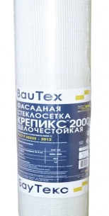 Стеклосетка фасадная БауТекс Крепикс 2000. РФ. 50 м.кв.