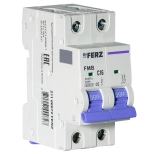 Автоматический выключатель DrFERZ FMB-C 6kA 2P 16A тип С (00072)