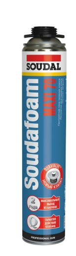 Монтажная пена Soudal Soudafoam Maxi 70 под пистолет 870 мл. Польша.