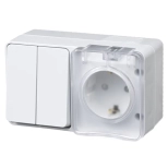 Розетка с выключателем двухкл. Schneider Electric ATN540174. IP54. РФ.