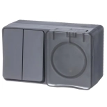 Розетка с выключателем двухкл. Schneider Electric ATN544074. IP54. РФ.