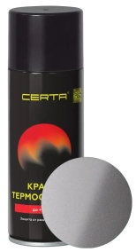 Эмаль аэрозольная термостойкая Certa Premium. Серебристая. RAL9006. 520 мл. РФ.
