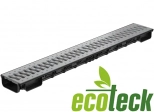 Лоток водоотводный 1000х153х57 с решеткой пластиковой (металлик). Ecoteck. РБ.