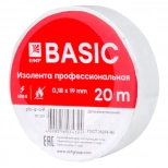 Изолента ПВХ белая 19мм х 20м. РФ.