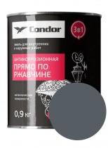 Эмаль по ржавчине Condor 3 в 1. Тёмно-серая (Ral 7011). 0,9 кг. РБ.
