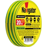 Изолента ПВХ желто-зеленая 19 мм х 20 м Navigator