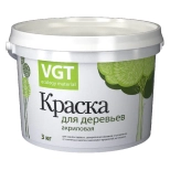 Краска для деревьев VGT акриловая ВД-АК-1180. 3 кг. РФ.