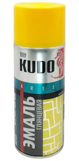 Эмаль аэрозольная универсальная KUDO RAL 1018 (желтый) 520 мл, KU-1013