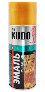 Эмаль аэрозольная универсальная KUDO (золото металлик) 520 мл, KU-1028