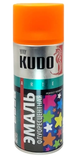 Эмаль аэрозольная флуоресцентная KUDO (оранжево-желтый) 520 мл, KU-1205