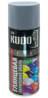 Эмаль аэрозольная универсальная KUDO RAL 7012 (темно-серый глянцевый) 520 мл, KU-A7012