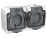 Розетка двойная с/з и шторками Schneider Electric Этюд PA16-244B. РФ.