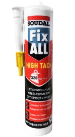 Soudal Fix All High Tack. Гибридный клей-герметик. 290 мл. Белый. Бельгия.