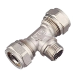 Тройник обжимной Valtec 20х1/2" НР