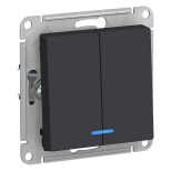 Выключатель двухкл. с подсветкой Schneider Electric AtlasDesign ATN001053. РФ.
