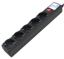 Сетевой фильтр 3 м 5 розеток с/з Power Cube (черный)