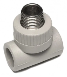 Тройник Wavin с металлической наружной резьбой 20х1/2"х20