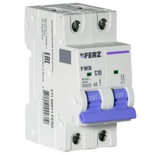Автоматический выключатель DrFERZ FMB-C 6kA 2P 10A тип С (00071)