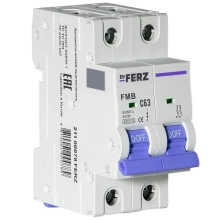 Автоматический выключатель DrFERZ FMB-C 6kA 2P 63A тип С (00078)