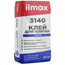 Клей для плитки ilmax 3140. Белый. РБ. 25 кг.