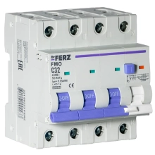 Дифавтомат DrFERZ FMO-EL-3P+N 6kA 32A/30mA тип AC (00223)