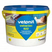 Гидроизоляция полимерная высокоэластичная Vetonit Weber.tec 822. 4,0 кг. РФ.