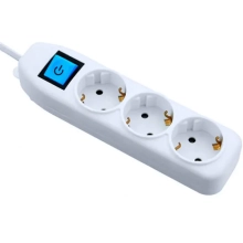 Удлинитель 5 м с выключателем 3 розетки с/з Electraline 62163 (белый)