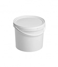 Ведро пластиковое круглое с крышкой (белое) 1,1 л