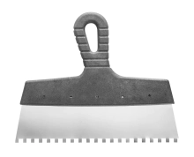 Шпатель зубчатый нержавеющий 250 мм, зуб 8х8 мм Hardy 0820-622508