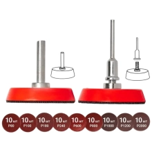 Набор шлифовальных кругов 50 мм Р80 - Р2000 + опорные тарелки 2 шт VIRA (558070)